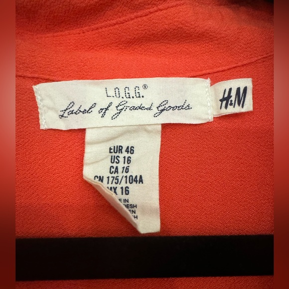 H&M Loose fitting bright coral dress Size 16 - Picture 2 of 6